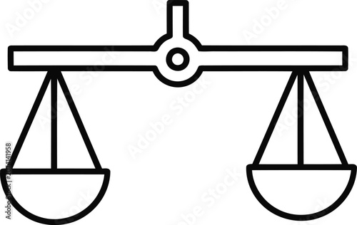 Vector icon of a balance scale, representing justice, law, or equality