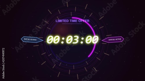 Countdown Timer With Limited Time Offer Text Animation For Marketing