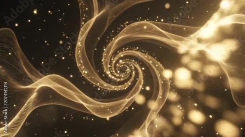 Cybernetic Golden Particles Background