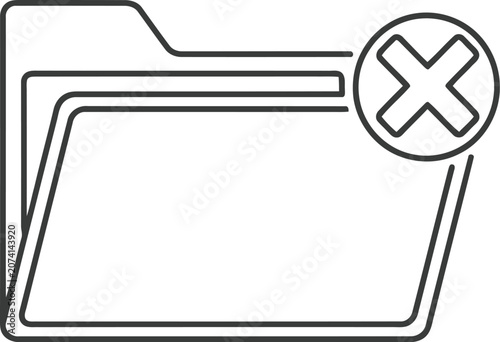 Folder icon with a cross mark symbol