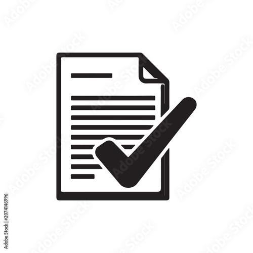 Document verification icon with checkmark symbol document verification verified approval business validation agreement contract checkmark compliant certified official confirmation