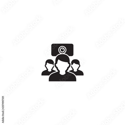 Group of people with camera icon photography team concept photography photographer recording videography creation profession creative operator community professional technology equipment