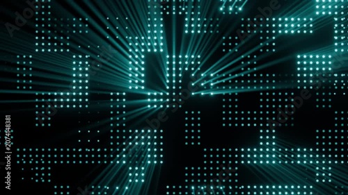 Digital Circuit Board in Blue Glow - This video features an intricate digital circuit board, glowing with a vibran