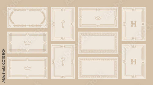Elegant Vintage Frames Collection with Subtle Details and Monograms