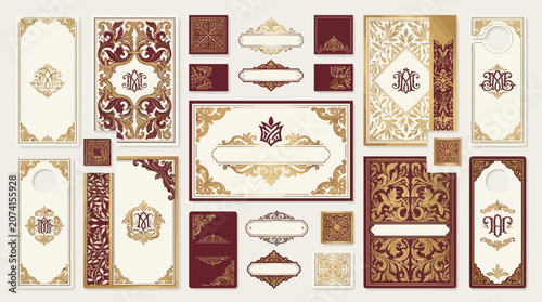 Elegant Vintage Ornaments & Design Elements Collection