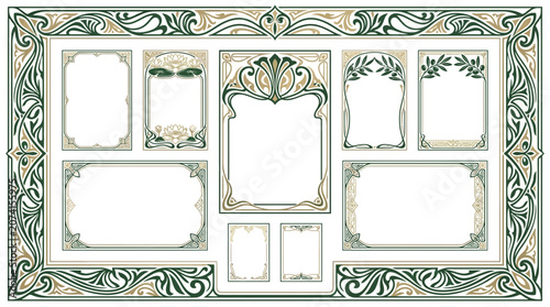 Ornate Art Nouveau Frames Collection - Decorative Border Elements
