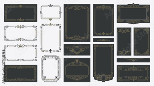 Ornate Decorative Borders and Frames, Victorian Flourishes, Elegant Designs
