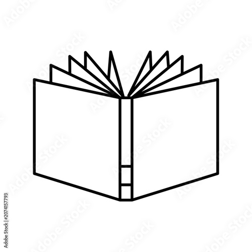 Book reading education features linear vector element. Visualizes library learning process and school literature study.