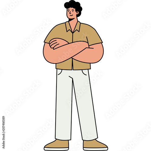 Confident Man Standing Illustration