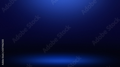 Cuadro en lienzo Dark blue studio background with spotlight and grain texture for product display