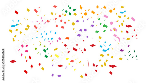 Colorful confetti falling isolated on transparent background