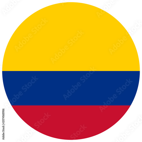 Vibrant Colombia Flag Button PNG representing the national flag of Colombia.