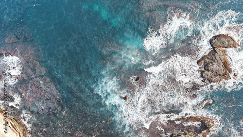 Aerial View of Ubara Risokyo and Rugged Pacific Coastline in Chiba, Japan