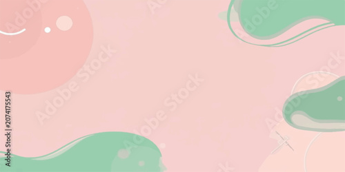 Φωτογραφία Abstract Pastel Shapes Soft pastel pink and mint green abstract shapes create a serene and gentle background design, evoking a sense of calm and creativity