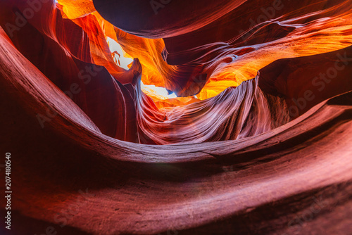 The Upper Antelope Canyon a world-famous slot canyon located in Page, Arizona, on the Navajo Nation.