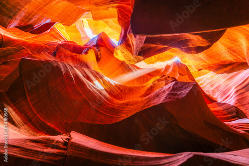 The Upper Antelope Canyon a world-famous slot canyon located in Page, Arizona, on the Navajo Nation.