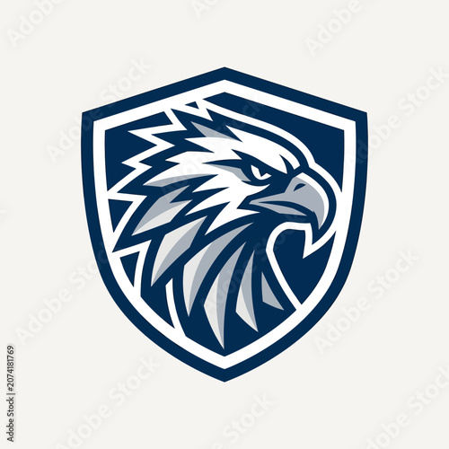 Eagle Head Emblem Logo Design Vector Illustration.