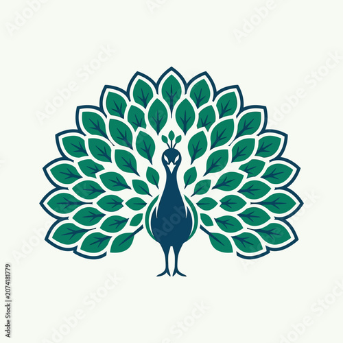 Elegant Peacock Displaying Its Beautifully Fanned Tail Feathers.