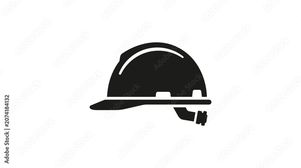 Fototapeta premium Black Hard Hat Safety Construction Helmet.