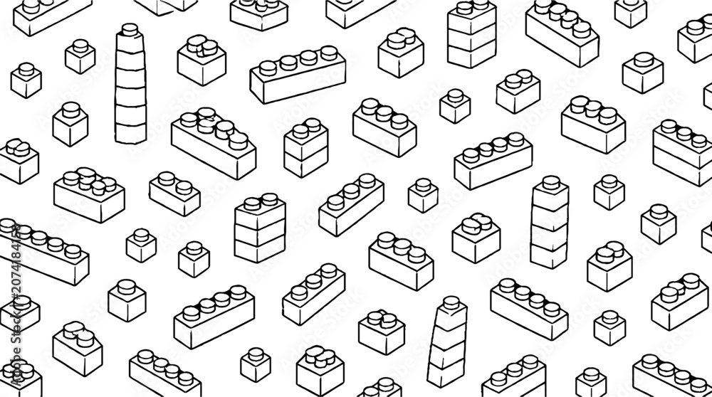 Naklejka premium Assorted Lego Bricks in Various Shapes and Sizes.