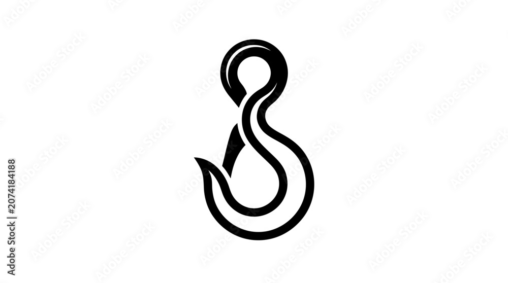 Fototapeta premium Black Hook Icon Graphic Symbol.