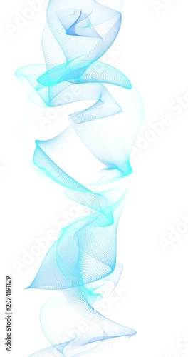Abstract animated background of glowing particle wave composed of thousands of luminous dots forming a flowing digital ribbon. Suitable for technology, data visualization, 3D, and futuristic concepts