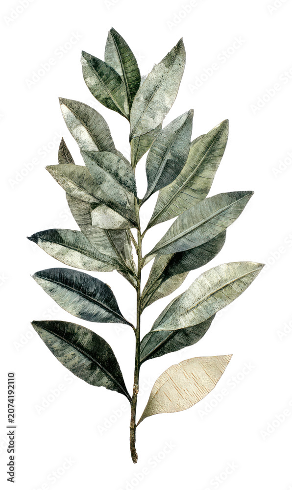 Fototapeta premium PNG Elegant botanical leaf illustration