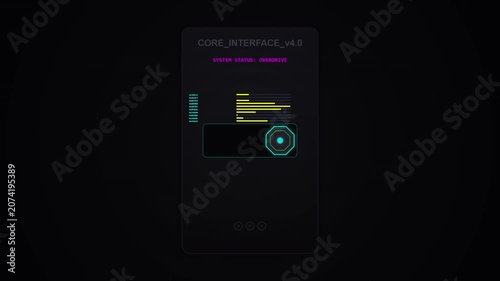 Futuristic UI Animation: Neumorphic Interface with Data Visualization