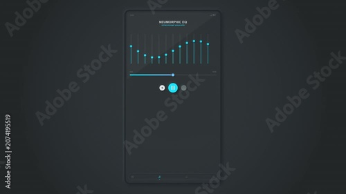 Neumorphic UI Animation: Audio Visualizer on Digital Screen