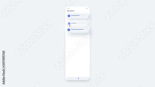 Neumorphic UI Animation: Mobile App Menu Interaction on Screen