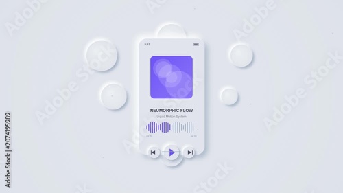 Neumorphic Music Player UI Animation - Smooth Flow