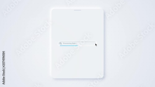 Neumorphic Tablet UI Search Animation - Processing and Complete