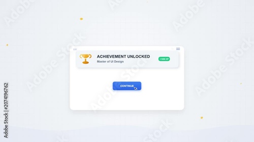 Achievement Unlocked Notification UI Animation - Neumorphic Design