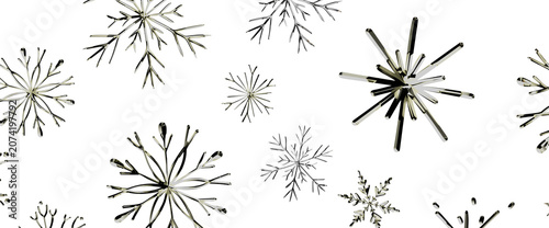 Canvas-taulu Seamless pattern of abstract snowflakes on a white background, conveying winter themes