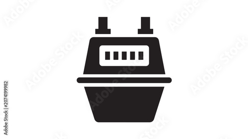 Electric Meter with Digital Display and Two Prongs on Top Featuring Electricity, Utility, Measurement with Monitoring and Household Elements