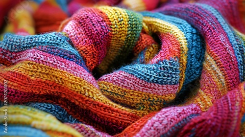 Soft Wool Knitting Yarn Texture with Natural Fiber Material and Warm Fabric Pattern