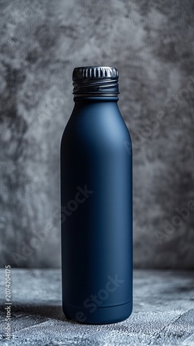 Blue Plastic Water Bottle Isolated on White Background, Clean Drink Container