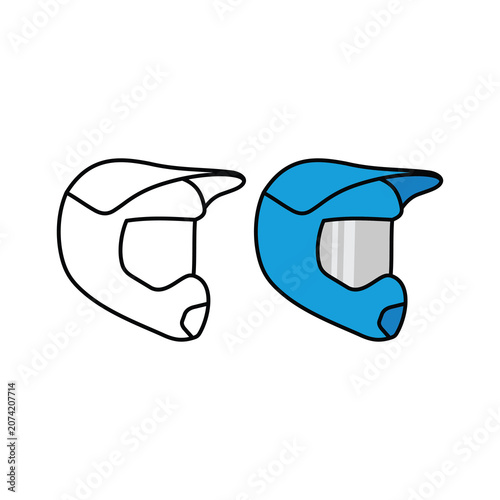 Motorcycle or motocross helmet vector icon.