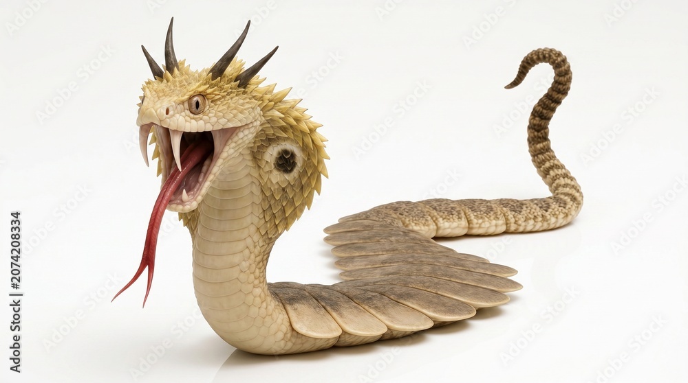 Fototapeta premium Prehistoric imaginary AI generated cobra snake