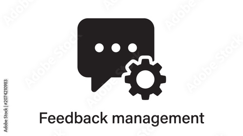 Foto Chat Bubble with Gear Icon for Feedback Management Concept, Service Improvement,