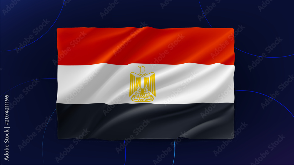 Fototapeta premium Egypt national flag. 3d vector