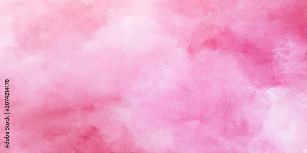 Fototapeta premium Abstract Pink Watercolor Background with Soft Cloud Texture Vintage Grunge Paper Artistic Pastel Sky Paint Illustration Wallpaper Design Backdrop