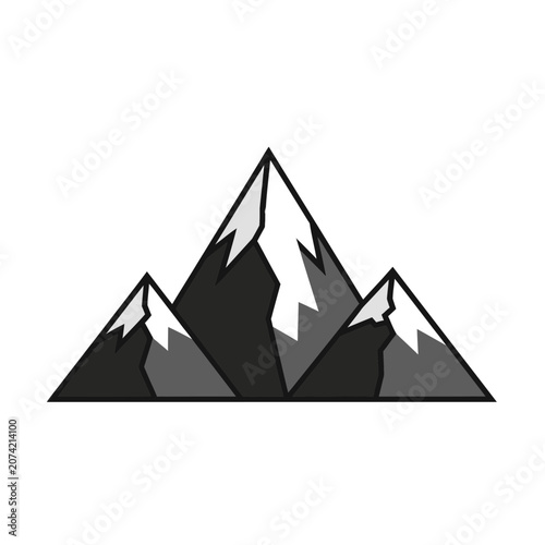 Stylized Mountain Peaks Graphic Icon