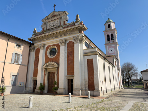 The facade and the square in front of the church of Santa Maria Assunta in Sarmato