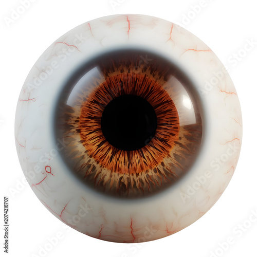 a eyeball sphere on transparent background