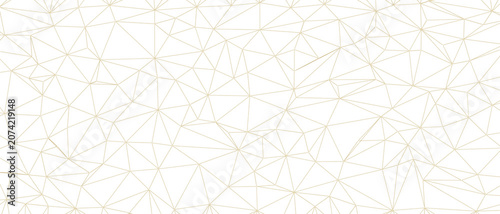 Abstract golden geometric pattern with triangles and lines on white