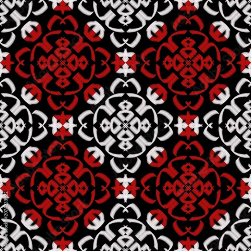 Vintage Red Ornamental Tile Seamless Pattern