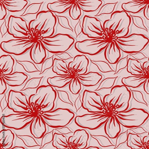 Floral Border Seamless Pattern