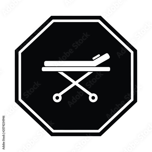 Hospital Stretcher Sign Medical Emergency Warning