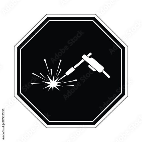 Welding Sparks Industrial Symbol Commercial Use